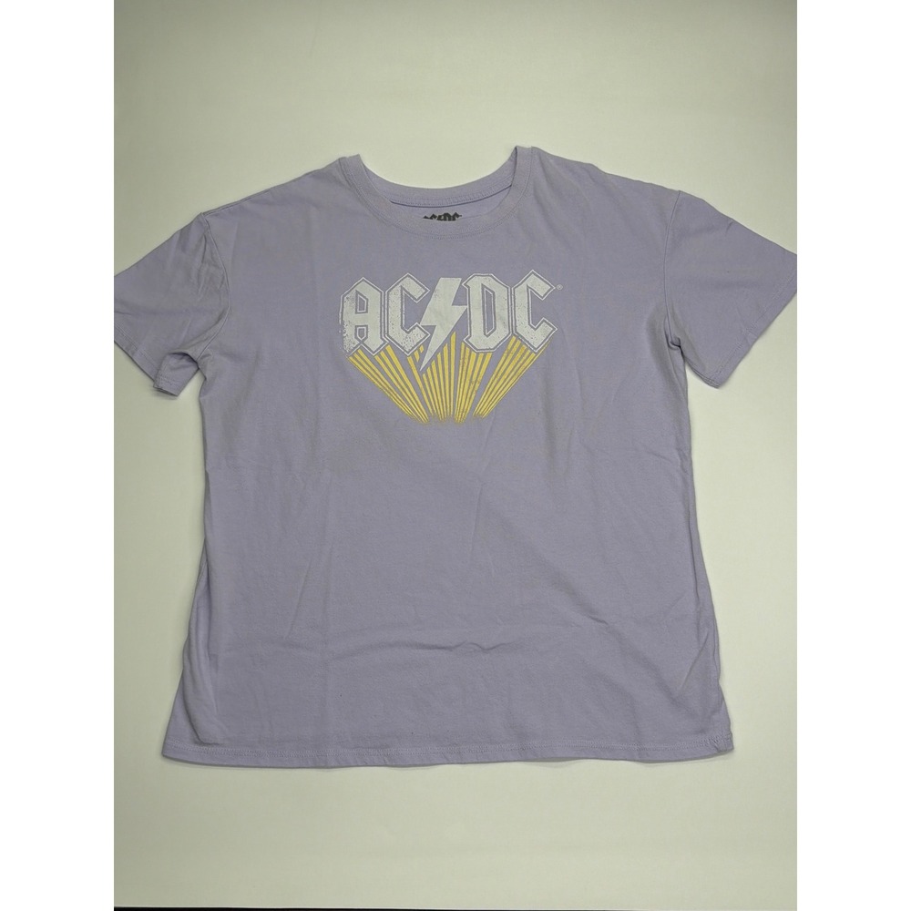 AC/DC Kids Lavender Purple‎ Graphic Band T-Shirt XXL 18 Short Sleeve Crew Neck